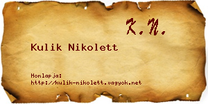 Kulik Nikolett névjegykártya